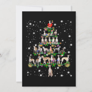 funny whippet christmas tree ornament decor gift invitation