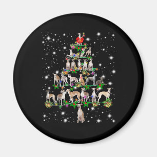 funny whippet christmas tree ornament decor gift magnet