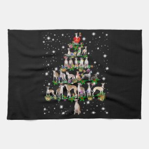 Funny Whippet Christmas Tree Ornament Decor gift Tea Towel