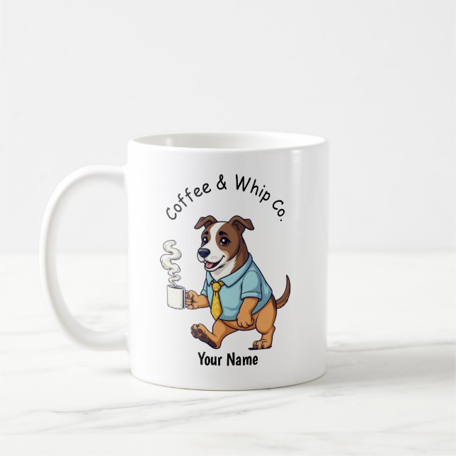 Funny  Whippet Dog Business Suit Coffee  Mug (Left)