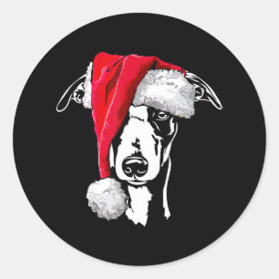 Funny Whippet Santa Christmas Dog Mum Gift Present Classic Round Sticker