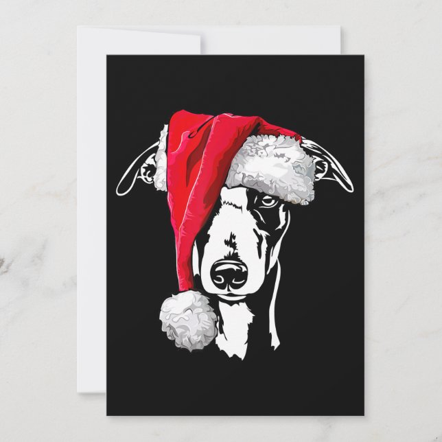 funny whippet santa christmas dog mum gift present holiday card (Front)