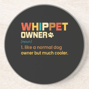 Funny Whippet Vintage Retro Dog Mum Dad Gift T-Shi Coaster