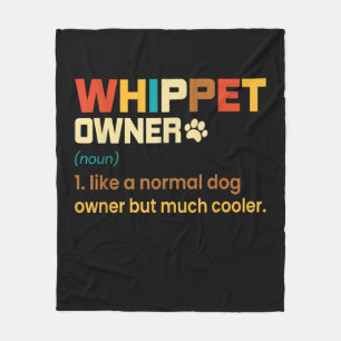 Funny Whippet Vintage Retro Dog Mum Dad Gift T-Shi Fleece Blanket