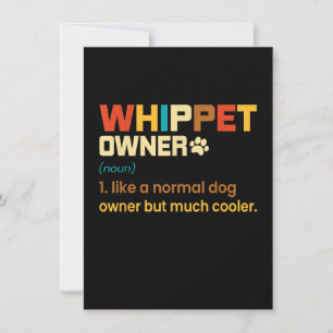 Funny Whippet Vintage Retro Dog Mum Dad Gift T-Shi Thank You Card