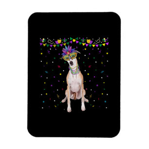 Funny Whippet Wearing Carnival Mask Mardi Gras Bea Magnet