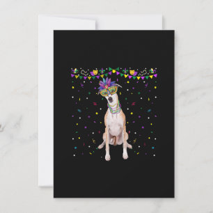 Funny Whippet Wearing Carnival Mask Mardi Gras Bea Thank You Card
