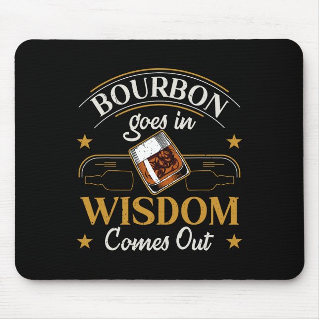 Funny Whiskey Bourbon Drinking Gift Design For Whi Mouse Mat (Front)