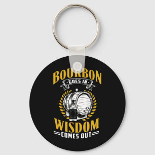 Funny Whiskey Bourbon Drinking Gift For Whisky Fan Key Ring