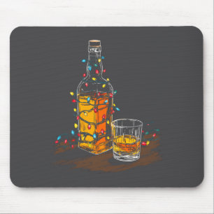 Funny Whiskey Christmas Graphics Lights Lover Long Mouse Mat