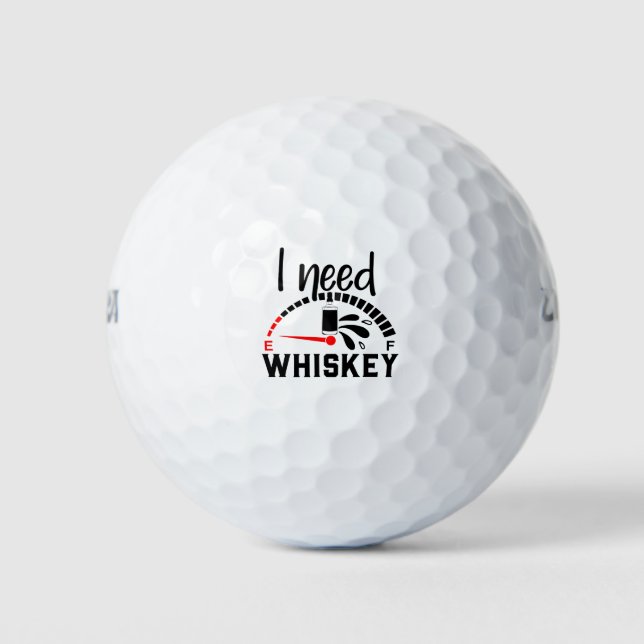 Funny Whiskey Lovers - Whiskey Fans - Drinkers Golf Balls (Front)