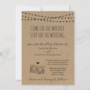 Funny Whiskey Theme Wedding Invitation