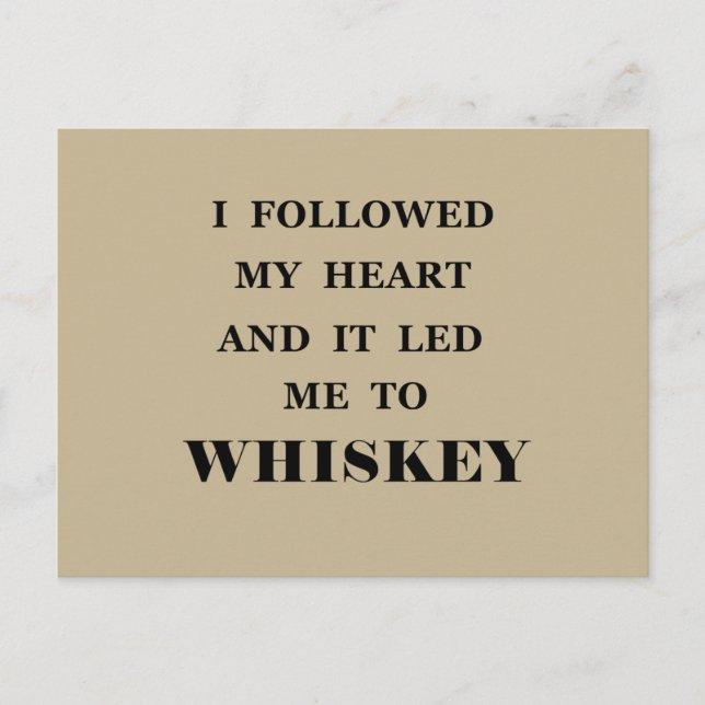 Funny whisky quotes humour whiskey sayings postcard (Front)