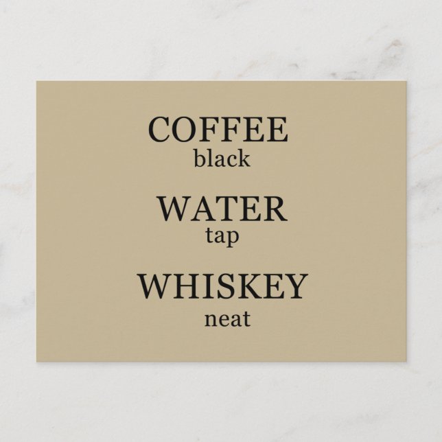 Funny whisky quotes humour whiskey sayings postcard (Front)