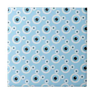 Funny white bear face tile