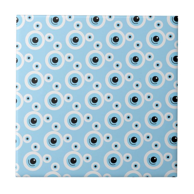 Funny white bear face tile (Front)