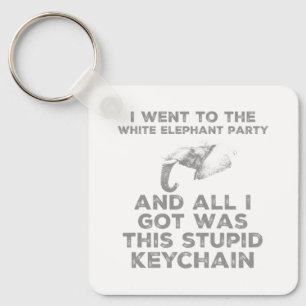 Funny White Elephant Christmas Party Design Key Ring