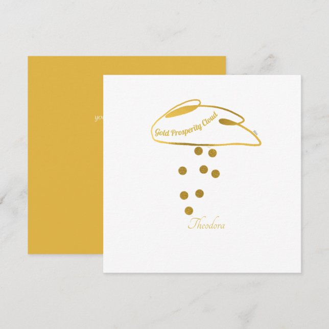 Funny White Gold Prosperity Cloud Card (Front/Back)