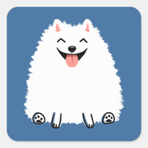 Funny White Pomeranian Square Sticker