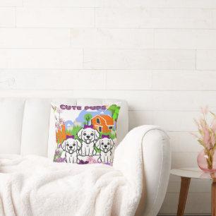 Funny White Puppies  Cushion