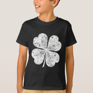 Funny White Shamrock 4-leaf Clover St Patricks Day T-Shirt