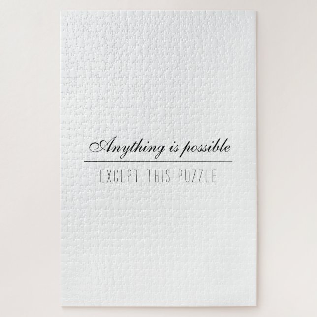 Funny White Solid Colour Impossible Challenging Jigsaw Puzzle (Vertical)