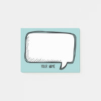 Funny White Talk Bubble aqua Personalised Name
