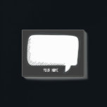 Funny White Talk Bubble on black Personalised Name Post-it Notes<br><div class="desc">A delightful cartoon design for you to send messages.
You can easily insert your name and change the black colour in background (use customise button)</div>