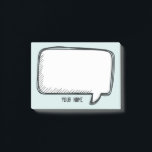 Funny White Talk Bubble pale blue Personalise Name Post-it Notes<br><div class="desc">A delightful cartoon design for you to send messages.
You can easily insert your name and change the pale blue colour in background (use customise button)</div>