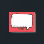Funny White Talk Bubble Red Personalised Name Post-it Notes<br><div class="desc">A delightful cartoon design for you to send messages.
You can easily insert your name and change the red colour in background (use customise button)</div>
