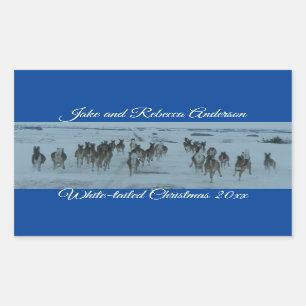 Funny Whitetail Deer Christmas   Rectangular Sticker