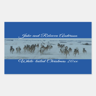 Funny Whitetail Deer Christmas   Rectangular Sticker