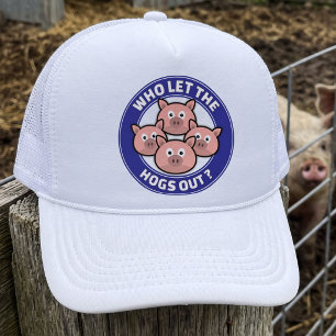 Funny Who Let The Hogs Out Reto 90s Song Parody Trucker Hat