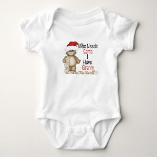 Funny Who Needs Santa Granny Baby Bodysuit