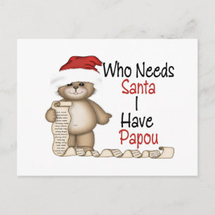 Funny Who Needs Santa Papou Holiday Postcard