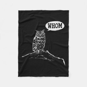 Funny Whom Owl Grammar Englieacher  Fleece Blanket