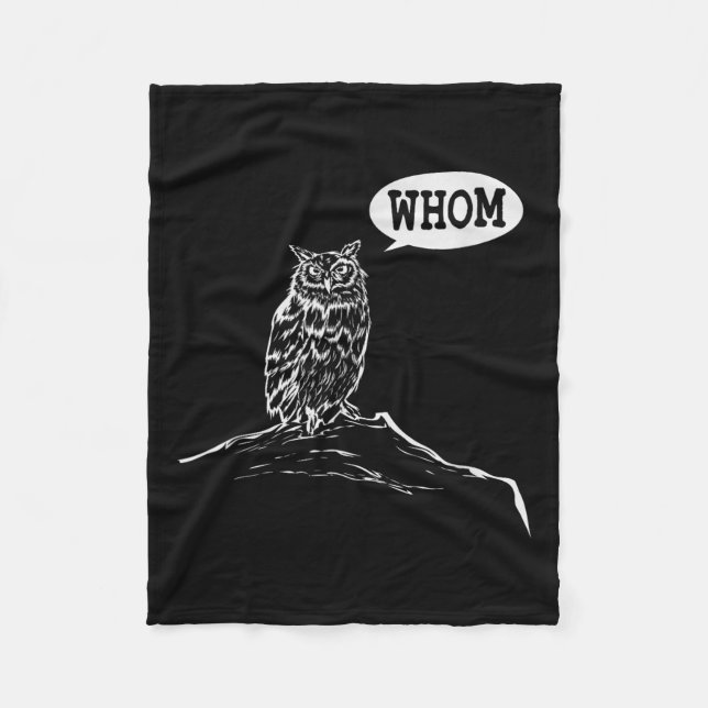 Funny Whom Owl Grammar Englieacher  Fleece Blanket (Front)