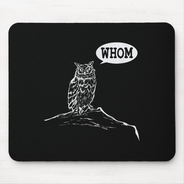 Funny Whom Owl Grammar Englieacher  Mouse Mat (Front)