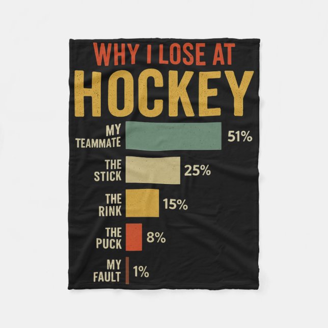 Funny Why I Lose At Hockey  Fleece Blanket (Front)