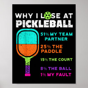 Funny Why I Lose At Pickleball Poster