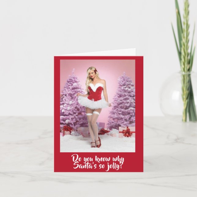 Funny Why Santa's so Jolly Christmas Holiday Card (Front)