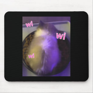 Funny Wi Wi Wi Cat Kitten Eating Meme Gen Z Humour Mouse Mat