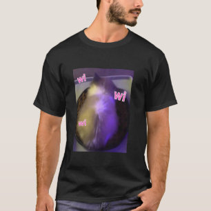 Funny wi wi wi cat kitten eating meme gen z humour T-Shirt