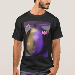 Funny Wi Wi Wi Cat Kitten Eating Meme Gen Z Humour T-Shirt