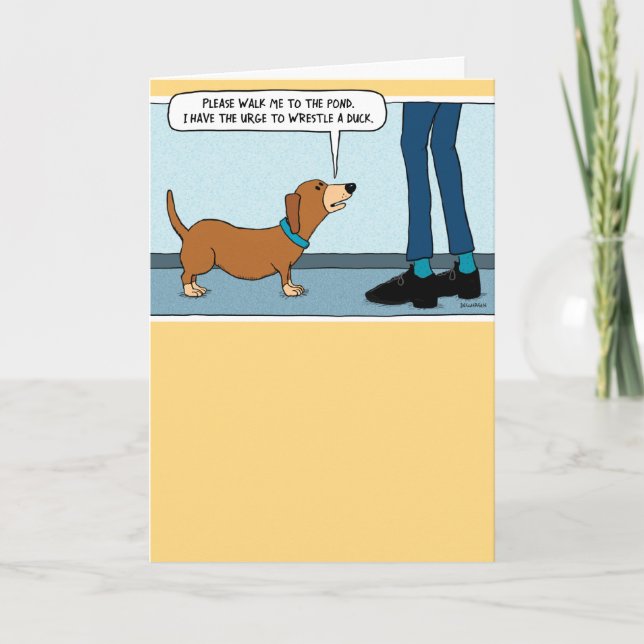 Funny Wiener Dog Birthday Card (Front)