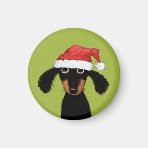 Funny Wiener Dog Santa Cute Christmas Dachshund Magnet