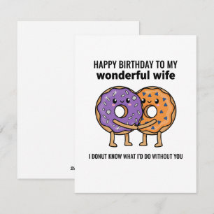 Funny Wife Birthday Card Cute Donut Love Design