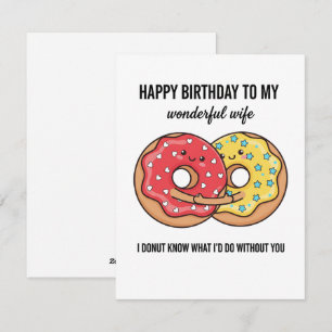 Funny Wife Birthday Card Donut Love From Husband