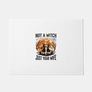 Funny Wife Halloween Vintage Witch Moon Design_1 Doormat