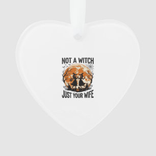 Funny Wife Halloween Vintage Witch Moon Design_1 Ornament